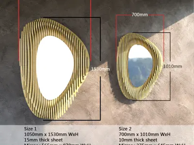Parametric Mirror-01 DXF laser cutting file 3D model