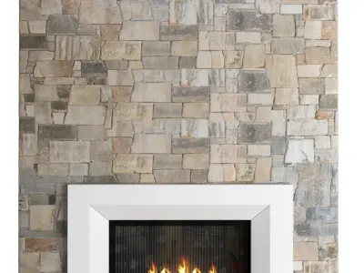 Modern Art Deco Fireplace Decorative stone 3D model