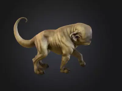 Cyclopean Canine Low-poly 3D model