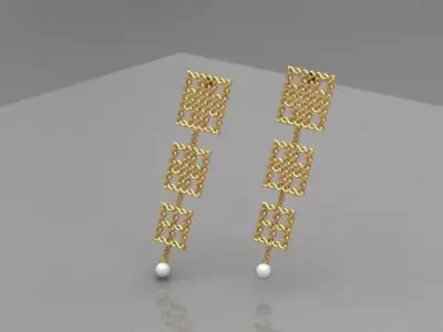 Classic earrings E03 3D model