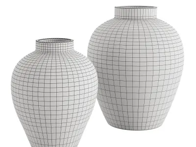 Diamond Urb Vase Set 3D model