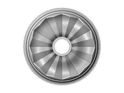 Faceted ribs 450mm ceiling medalion rosette relief 3D print model