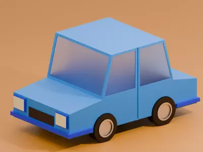 Car Sedan Low Poly Low-poly 3D model
