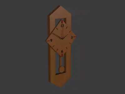 Rustic Basic Wood Wall Clock Low-poly 3D model