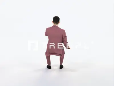 Posture 20F Driver Driving Sitting Elegant BusinessMan Low-poly 3D model