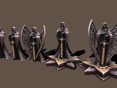 Statue Man Keeper Low-poly 3D model