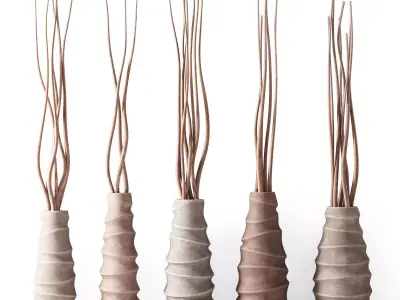 Vase concrete branch decor n6  3D model