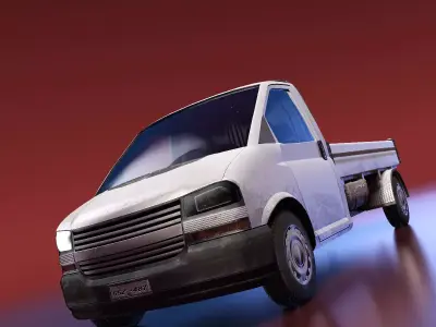 Pickup Van Low-poly 3D model