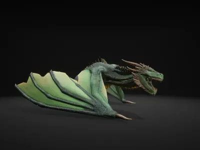 Dragon 12 Wyvern mount UE4 Low-poly 3D model