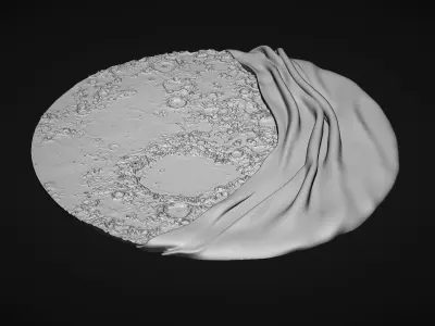 Moon Bas relief wall decor for cnc carving 3D print model