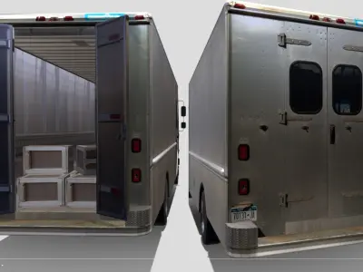 Grumman truck bare metal Low-poly 3D model