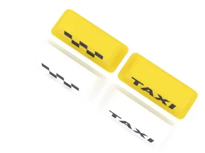 Taxi Roof Top Signs Set 3D model