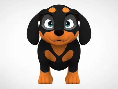 Dachshund  Low-poly 3D model