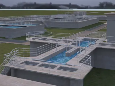 Small sewage treatment plant 3D model