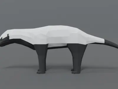 Low Poly Cartoon Honey Badger Low-poly 3D model