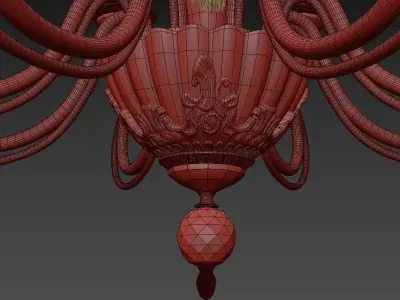 Chandelier Rimini E 1 1 8 RED 3D model