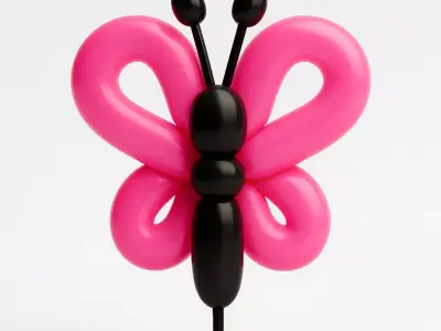 Butterfly Pink Wings Balloon Decoration Props Second Life toy 3D print model