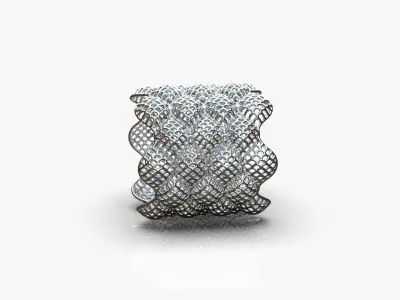 Stylized ring 3D print model