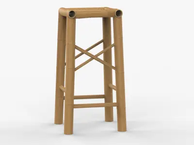 Bamboo Stool 3D model