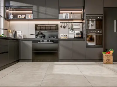 Kitchen Modern interior  0049 3D model