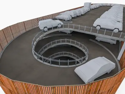 Multistory Car Park Collection Low-poly 3D model