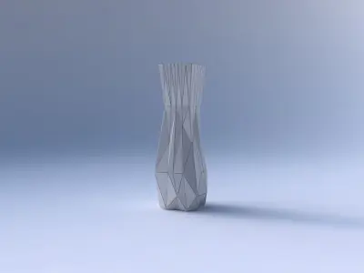 Vase larger opening rectangle with random triangle plates 2 3D print model