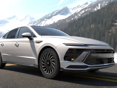 Hyundai Sonata 2024 -highres-Rigged and Render Ready 3D model