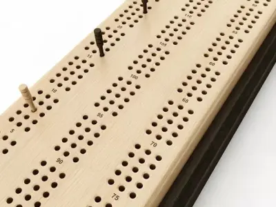 Cribbage Card Game Board 3D model