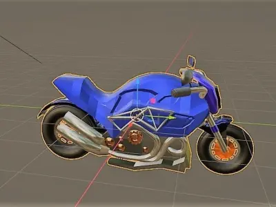 modern sport bike 2023 Low-poly 3D model