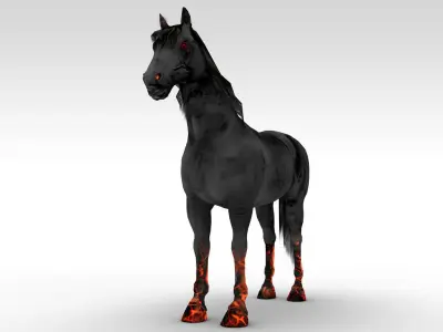 Demon Horse Low-poly 3D model