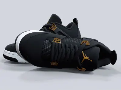 Air Jordan4-retro sneaker-v1 2 Low-poly 3D model