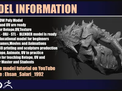 Dragon-3D Model Of Sea Dragon-3D Model of Creatures Free low-poly 3D model