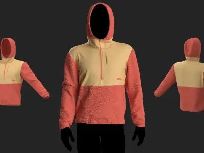 2 Hoodies Marvelous Designer project 3D model