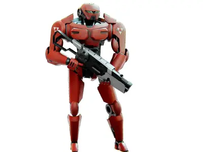 BATTLE DROID Z-8000 Rigged for Unreal Engine - Unity - MIXAMO 3D model