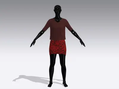 Woman Cloth Dress Low-poly 3D model