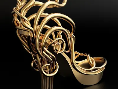 printable fashion shoe 3d model 3D print model