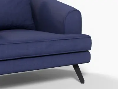 Nicolo Armchair blue finish Low-poly 3D model