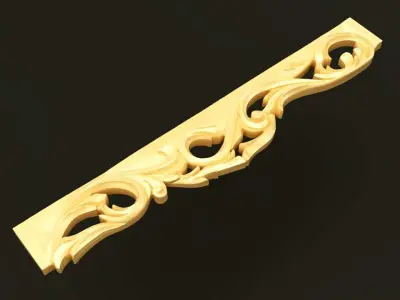classic Baroque Rococo-style scroll carving 3D model