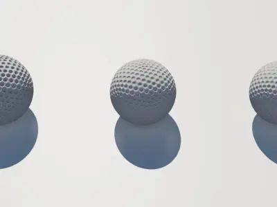 Golf ball 3 Lod of detailed textures and materials Low-poly 3D model