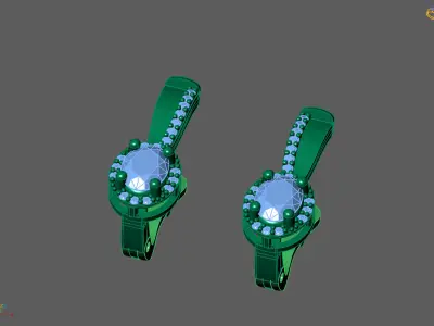 Women Earrings 3DM STL Womens Earring Renders 3D print models   3D print model 12