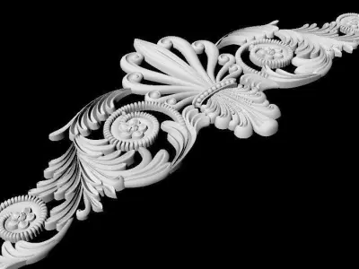 Central decor ornament for furniture 3D model 647