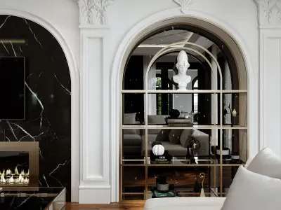 Luxury Classic Interior Villa 3ds Max Corona Renderer Scene 3D model