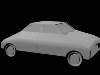 cartoon style car  Low-poly 3D model