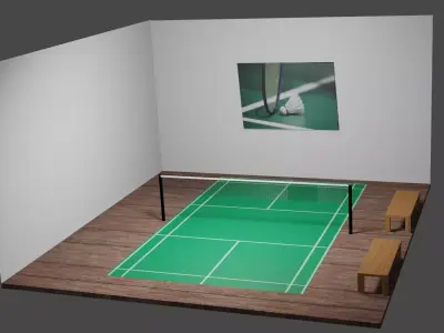 Badminton court Free 3D model