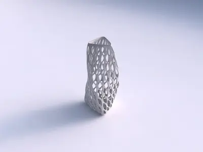 Vase twist triangle with bubble grid lattice 3D print model