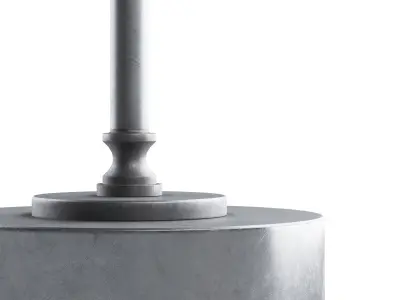 Silver Lamp with Fabric Shade 3D model