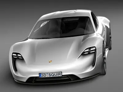  HQ LowPoly Porsche Mission E Concept 2015 Low-poly 3D model