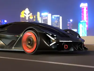 rigged car Low-poly 3D model