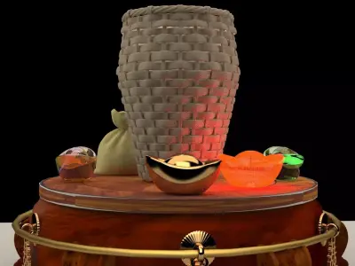 Chinese weaver basket 3D model