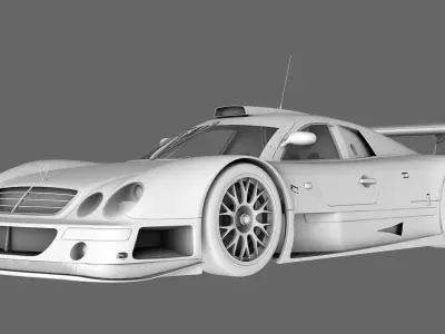 AMG Mercedes CLK 1998 1999 GT3 Low-poly 3D model